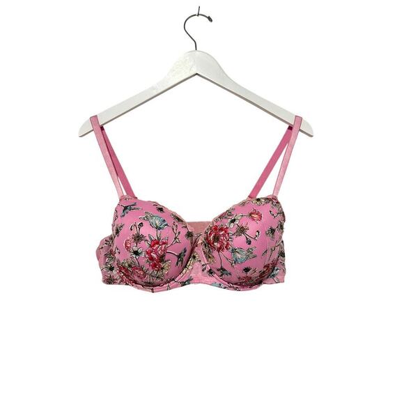 Victoria's Secret Other - Victoria’s Secret Pink Red Floral 40C Dream Angels Bra